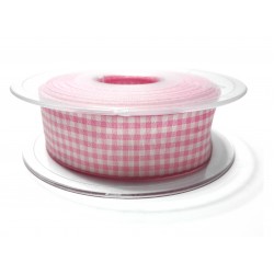 Vichy Ribbon - 25 mm Width - Color Pink